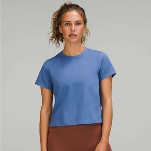 blue lululemon classic-fit cotton-blend t-shirt (water drop)